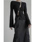 Asymmetric Cut-Out Hook Cardigan